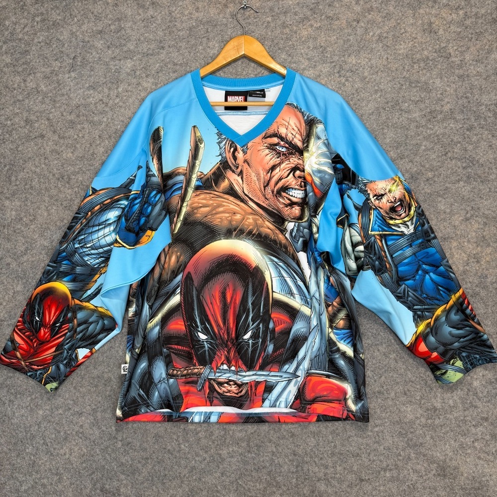 Marvel x Chalk Line Cable Deadpool Hockey Jersey‎ Mens Medium Graphic Rare